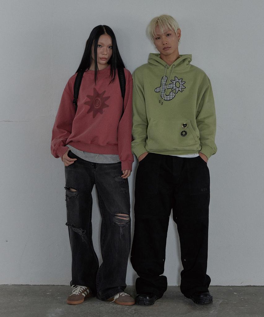 Tonilolenseu Washed Double Knee Pants Black