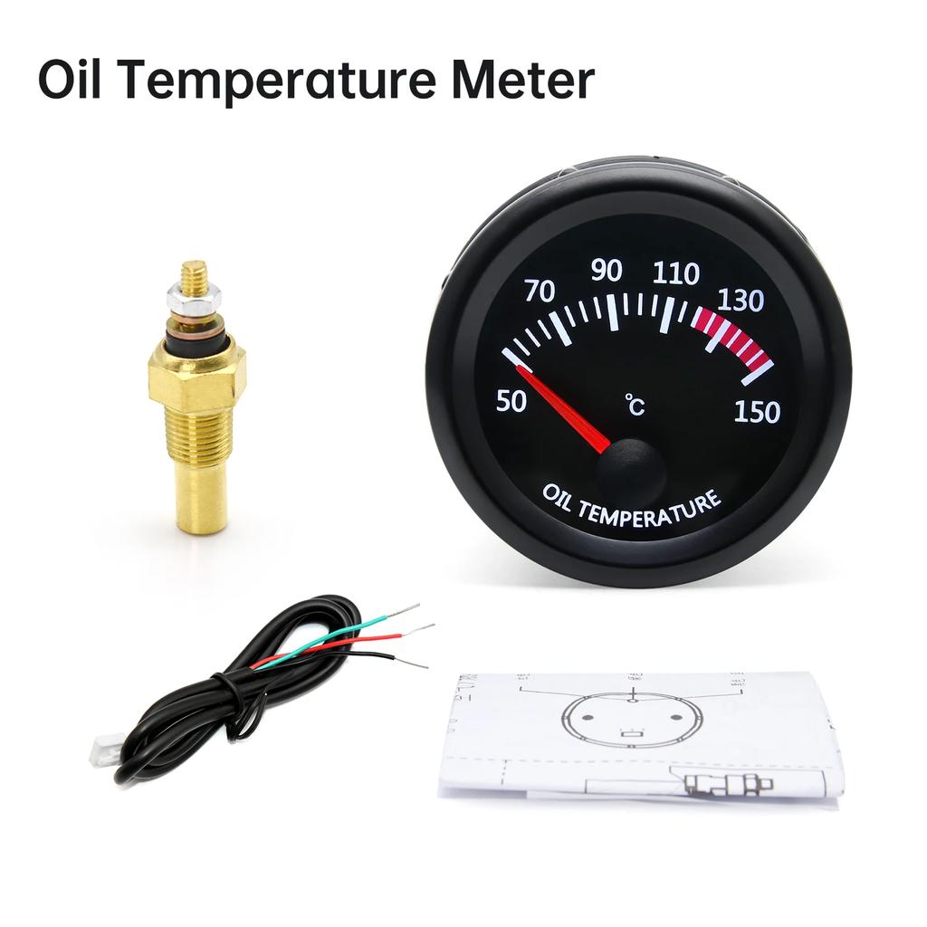 52mm 12V Car Oil Pressure Gauge Water Temp Oil Temp Volt Air Fuel Ratio Boost Exhaust Temp LED Meter For 12V Racing Gauge