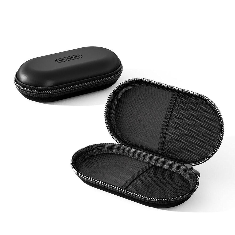 KEYSION PU Leather EarPhones Case Travel Dustproof DAC Headphone Amplifier AMP Cable Oval Storage Box Bag Headset Accessories
