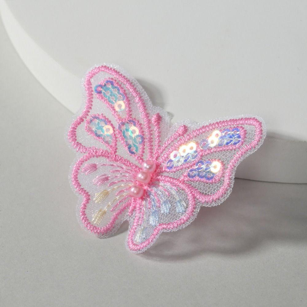 3D Sequins Butterfly Embroidered Patches Single Layer Clothes Sewing Patch  Bridal Hair Accessories