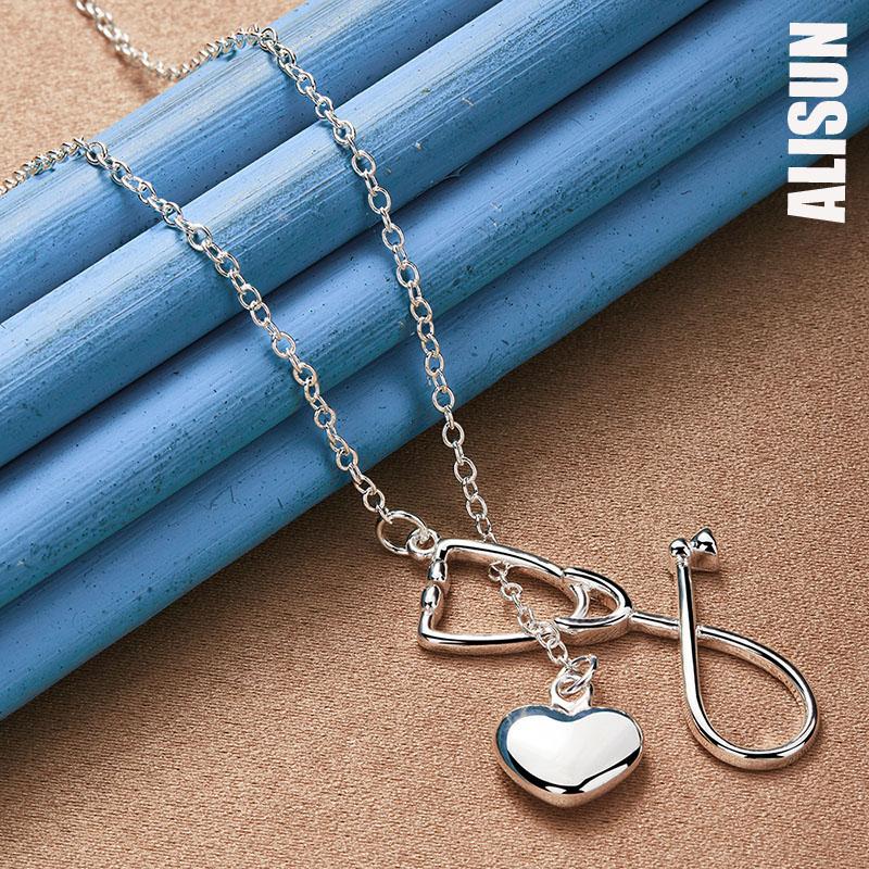 925 Sterling Silver Heart-shaped Necklace Fashionable Wedding Jewelry