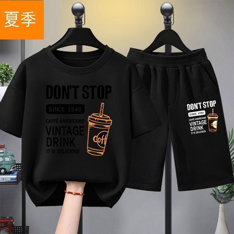 Boys' Summer Set Loose Children's Clothing Printed Fashion Two piece Set