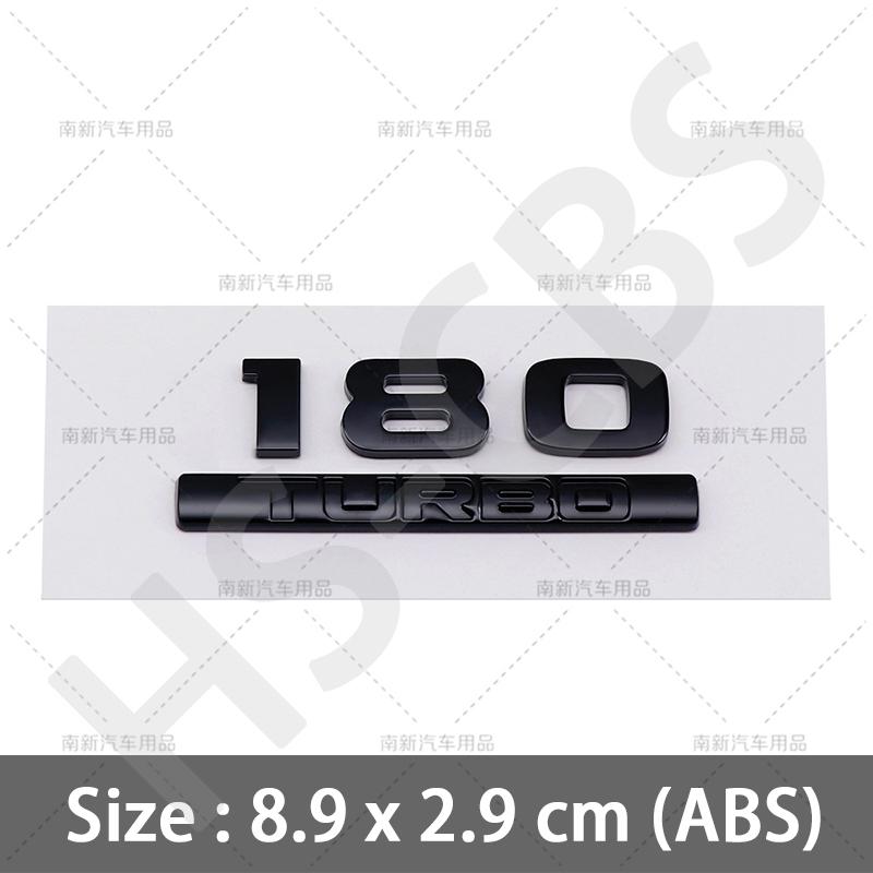 AAYI1  ABS 260 220 370 240 180 230 Letter Turbo Displacement Logo Turbo Rear Trunk Emblem Badge Stickers Accessories Car Styling