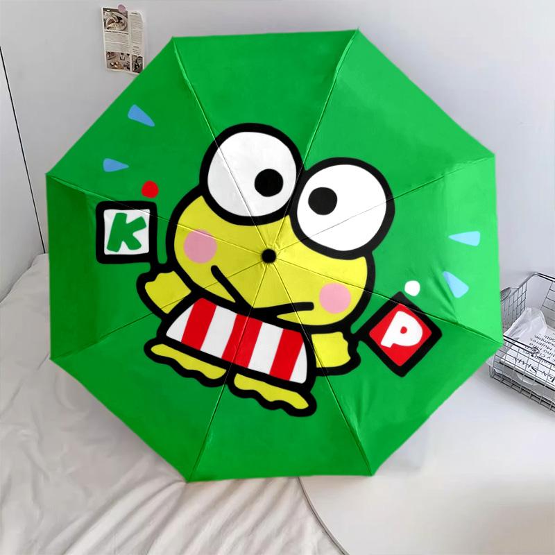 Kerokerokeroppi pattern, automatic folding umbrella, portable and foldable design, 8 ribs, a Christmas or birthday gift.