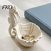 Dressing Table Tray Jewelry Holder, Seahorse Shape Storage Tray, with Wave Shell Decorative Holder Groove Design, for Rings Necklaces