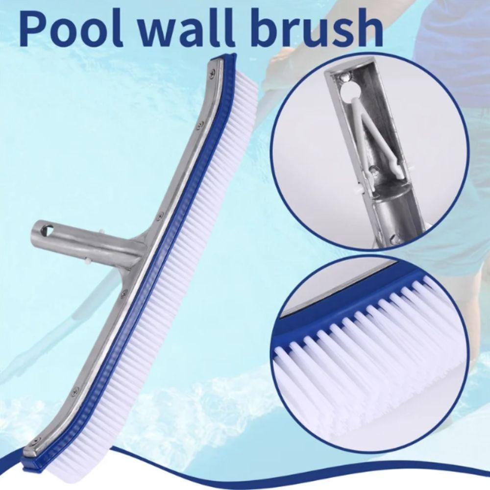 18 Inch Pool Cleaning Brush Stainless Steel Brush Pool Wall Brush  Swimming Pool Maintenance