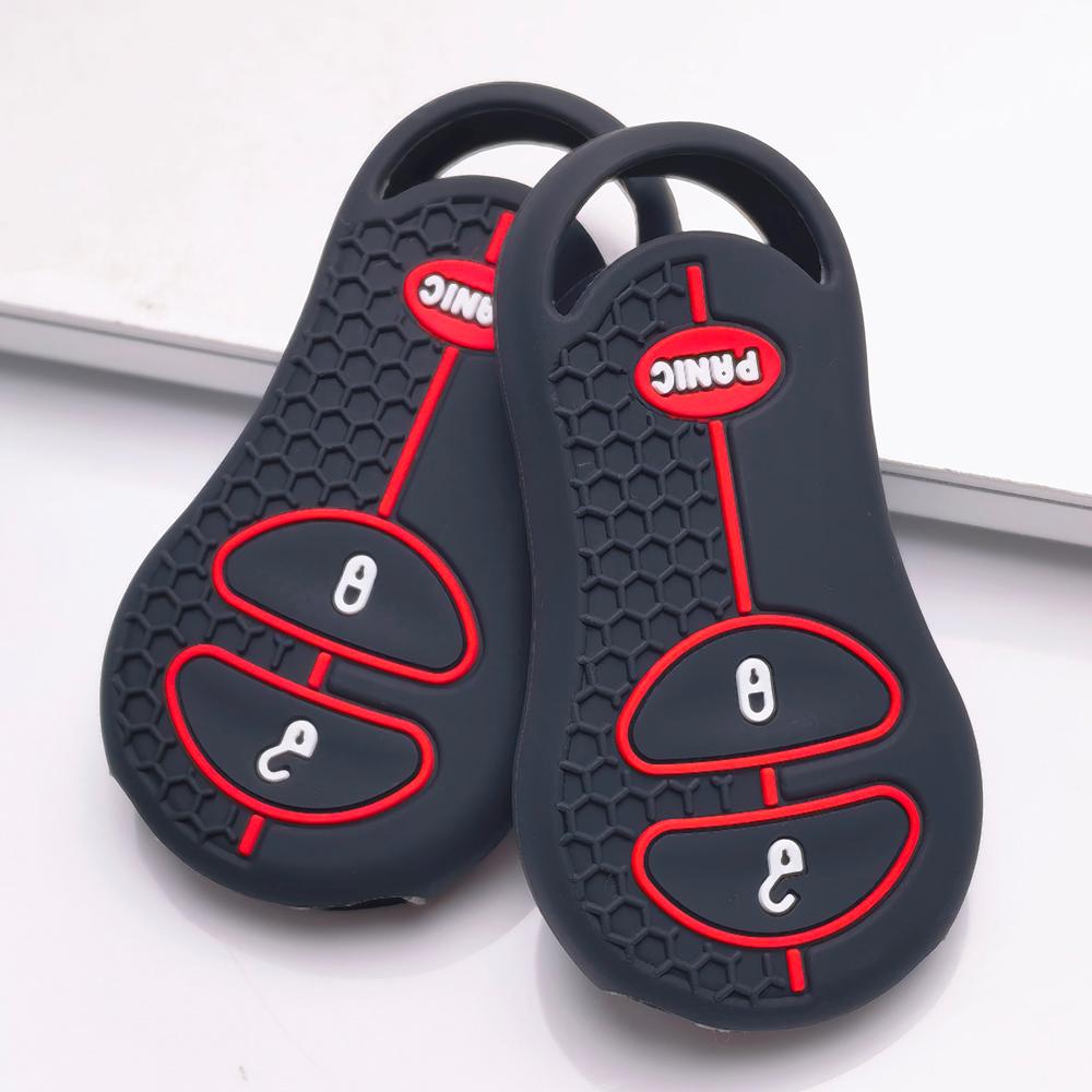 Key Fob Cover for Jeep Cherokee Durango Grand Liberty Dakota Caravan Anti-Scratch Surface Shockproof Structure Soft Grip Texture Easy Install Design