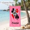 Hisoka Custom Name Printed Beach Towel Personalized Soft Towel For Swimming Beach Travel