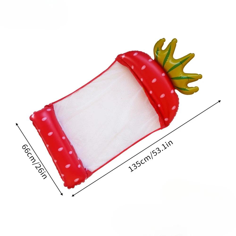 Inflatable Pineapple Pool Float Hammock Foldable Floating Lounge Chair for Adults Summer Water Sports Relaxing Air Mattress Bed