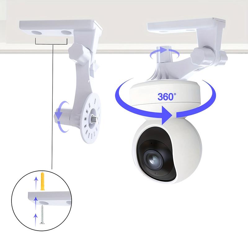 2Sets 180° Adjustable Ceiling Camera Mount Stand Module Indoor Outdoor Mini Mount Bracket Camera Plastic Mount Cctv Support