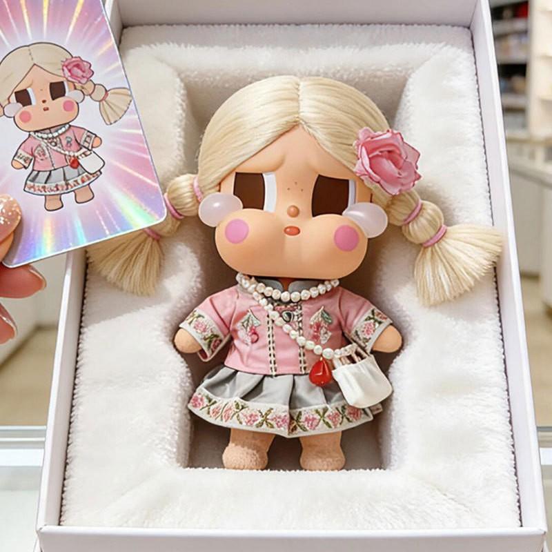 15cm CRYBABY Doll Outfit Set Vacation Theme Skirt Top Bag Necklace Floral Hairpin Accessory