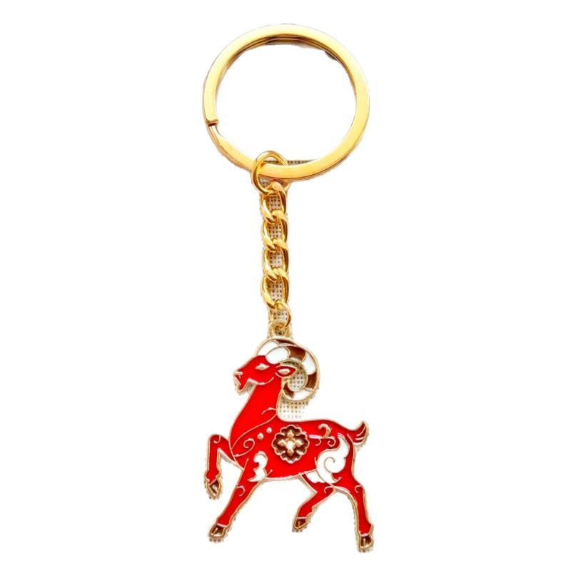 Creative Sheep Metal Keychain Compact Size Vintage Pendant Fashion Bag Charm for Purse Decor New Year Souvenir Gift