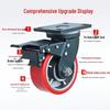 Heavy-Duty 8-inch Cast Iron PU Caster Wheel with Brake