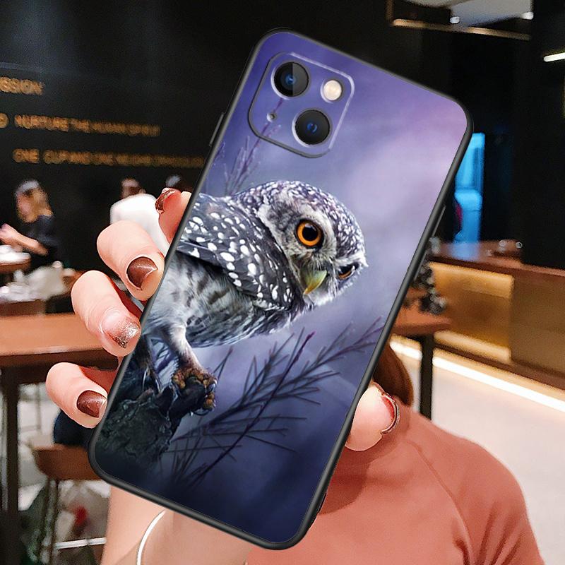 Cartoon Owl Phone Case For iPhone 16 Pro Max 15 14 12 11 13 Pro Max Plus 12 13 Mini XR 16e Funda Silione Cover