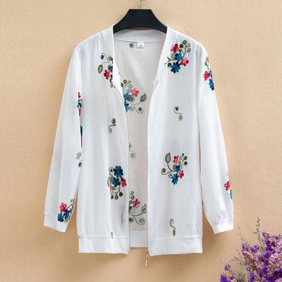 Sunscreen Clothing Fashion Summer Thin Jacket Short Jacket Printed Top Plus Size Women's Baseball Uniform Air-conditioning Shirt