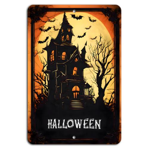 Spooky Haunted House Halloween NightAluminumtin sign 20x30cm(7.8x11.8inch)