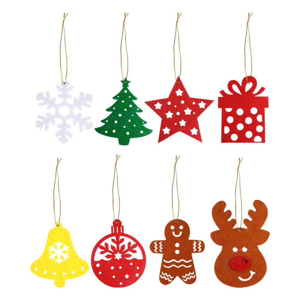 Christmas Pendant Cartoon Non Woven Elk Pendant Christmas Decoration Snowflake Bell Pendant