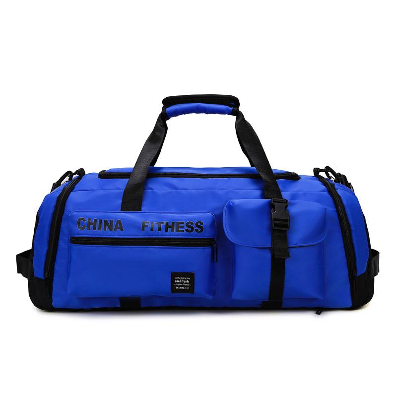 

Short-haul backpack large-capacity female fitness male dry and wet separation sports backpack lightweight portable duffel bag travel bag No specification джинсовый синий
