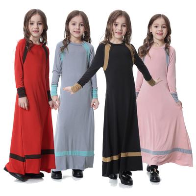 Muslim Kids Girls Prayer Dress Hijab Abaya Robe Arab Dubai Children Ramadan Kaftan Headscarf Islamic Eid Party Gown Jilbab
