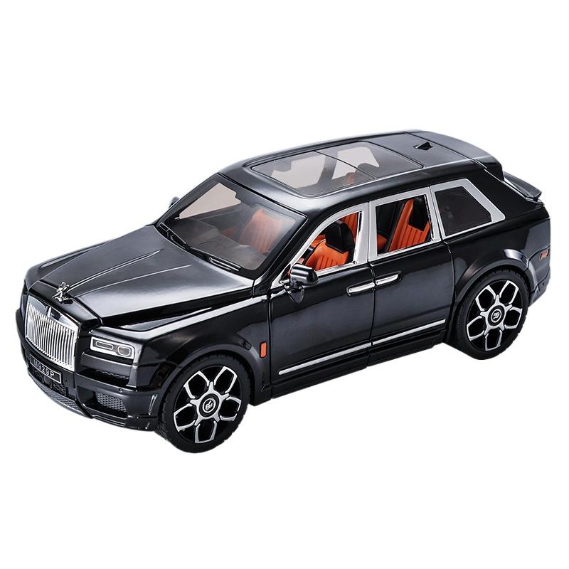 

1/20 Внедорожник Rolls Royce Cullinan Модель автомобиля из сплава Звук и свет Симуляция Украшение автомобиля Коллекция Детская игрушка Подарок чёрный