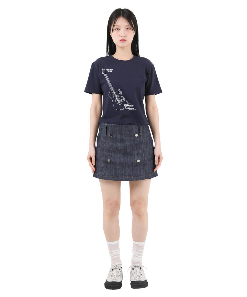 KATHARSIS Daily Denim Low-Rise Pants Skirt Dark Blue One Size