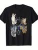 1pc T-Shirt 100%, Seasonal Casual Men'S Cat Reflection Mirror Lion Cheetah Tige
