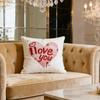 Valentine's Day Pillow Cover 18" Faux Fur Love x 18" Soft Plush Heart Pillowcase Embroidery Throw