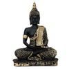 Black Golden Resin Handcrafted Meditating Lord Buddha Idol for Home Decor | Gautam Buddha Statue for Living Room Office Meditation Yoga Spaces