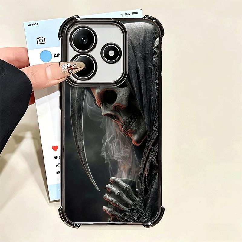 Tod Sensenmann Schädel Sense Vergoldung Handyhülle für Xiaomi Poco X5 X6 X7 X8 Pro Max F8 Ultra F7 M8 M7 M5S Redmi 15C 15 14C 13C