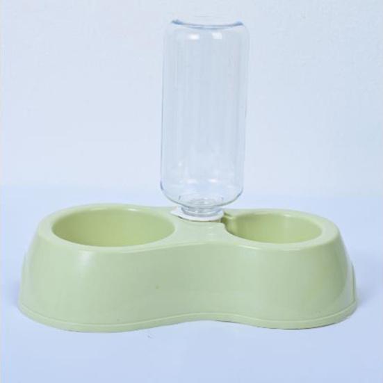 Smooth Surface Large Capacity with Water Pet Bowl Non-slip Double Fountain Round Bowl Pet Dog Food Feeder Pet Supplies