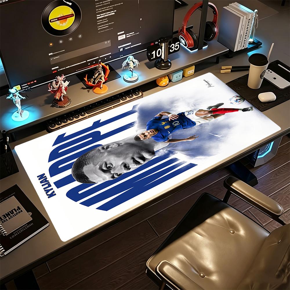 Star Player Kylian Mbappé Large Mouse Pad Office Mouse Mats Computer Desk Keyboard Mat Non-Slip Rubber Base