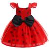 New Cosplay Ladybug Polka Dot Dress Princess Dress Girls Fly Sleeve Polka Dot Halloween Dress Dress