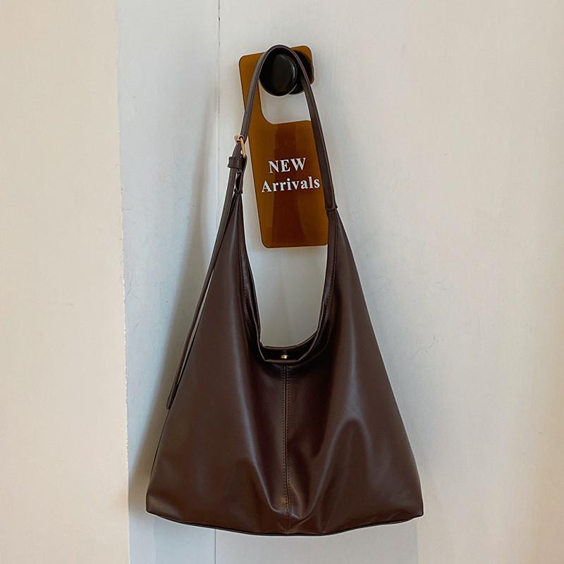 Large Capacity Trendy Solid Color Women's Bag 2023 Autumn New Fashion Street Style Shoulder Crossbody Commuter Tote Bag