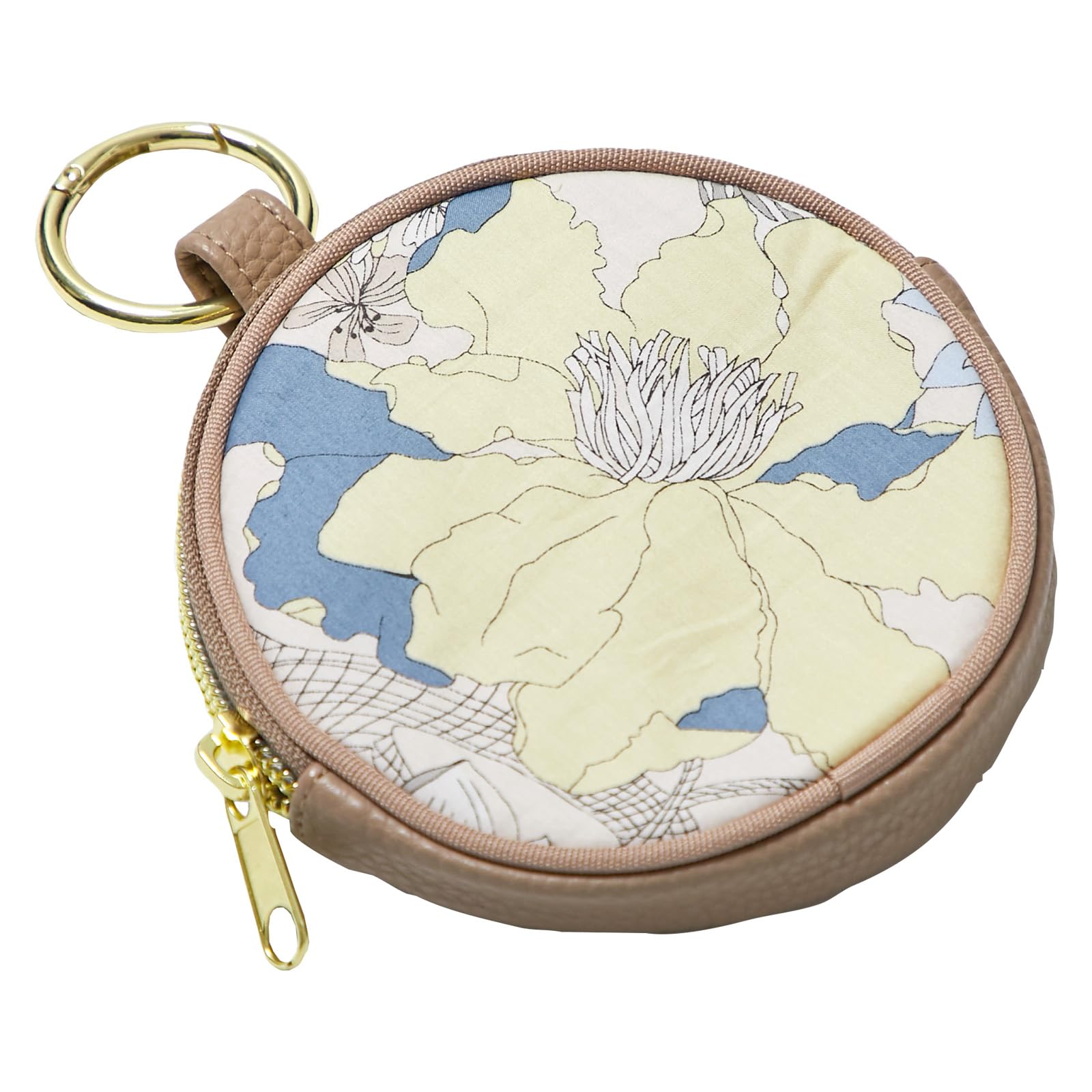 

[Intermode Made with Liberty Fabric] Liberty Print Round Pouch 18702505 Women s Pouch 18702505C Greige [C] Approx. 10.5cm W x 10.5cm H x 2cm D