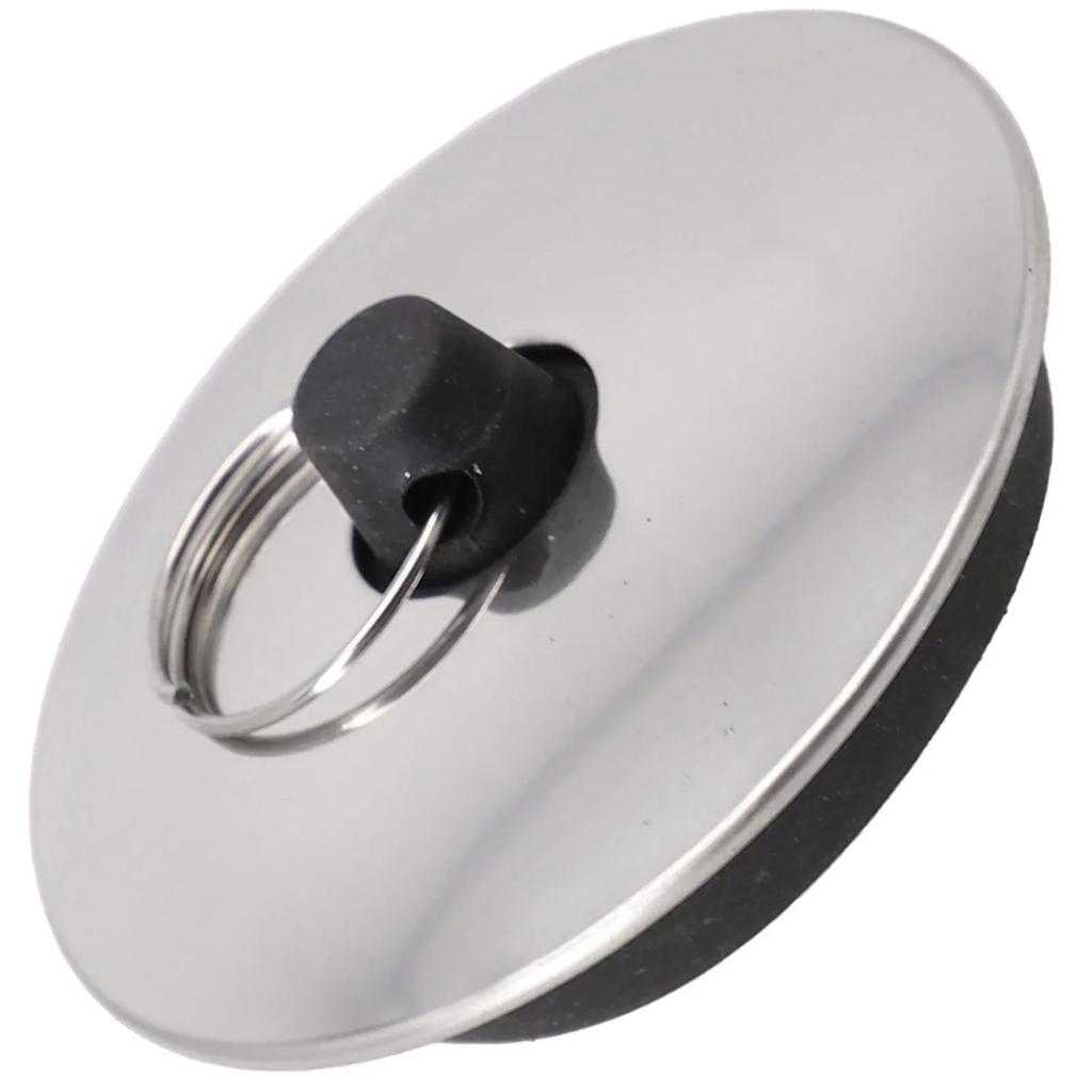 Drain Stopper Rubber Sink Plug Leakage-proof For Bathtub Kitchen Round Sink Water Stopper With Ring Drain Cover