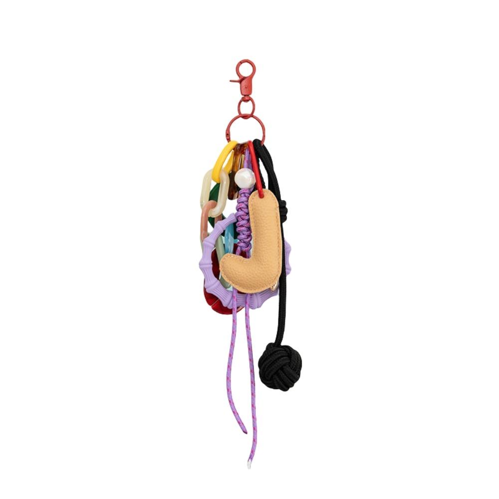 Backpack Decor English Letter PU Keychain Uppercase Letter DIY Keyring  Men/Women