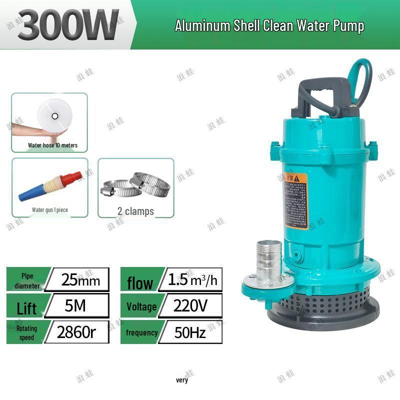 Pompe à eau submersible domestique haute puissance en acier inoxydable 220V pour usage agricole et d'eaux usées
