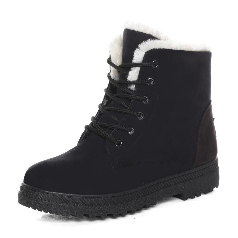 Women's Winter Boots Low Heels Women Boot Fur Warm Winter Shoes Women Snow Boots Ankle Botas Winter Footwear