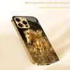 Horse Pattern Electroplated Gold Glass Phone Case Suitable for iPhone 17 16 15 14 13 12 11 Pro/Max/Plus Shockproof Back Cover