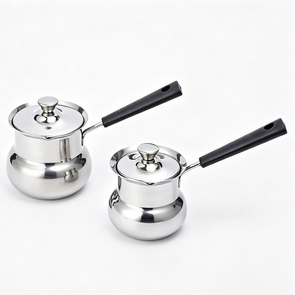 Thickened Stainless Steel Coffee & Tea Pot with Handle, for Turkish Coffee, Latte Art, Moka, & Hand Drip