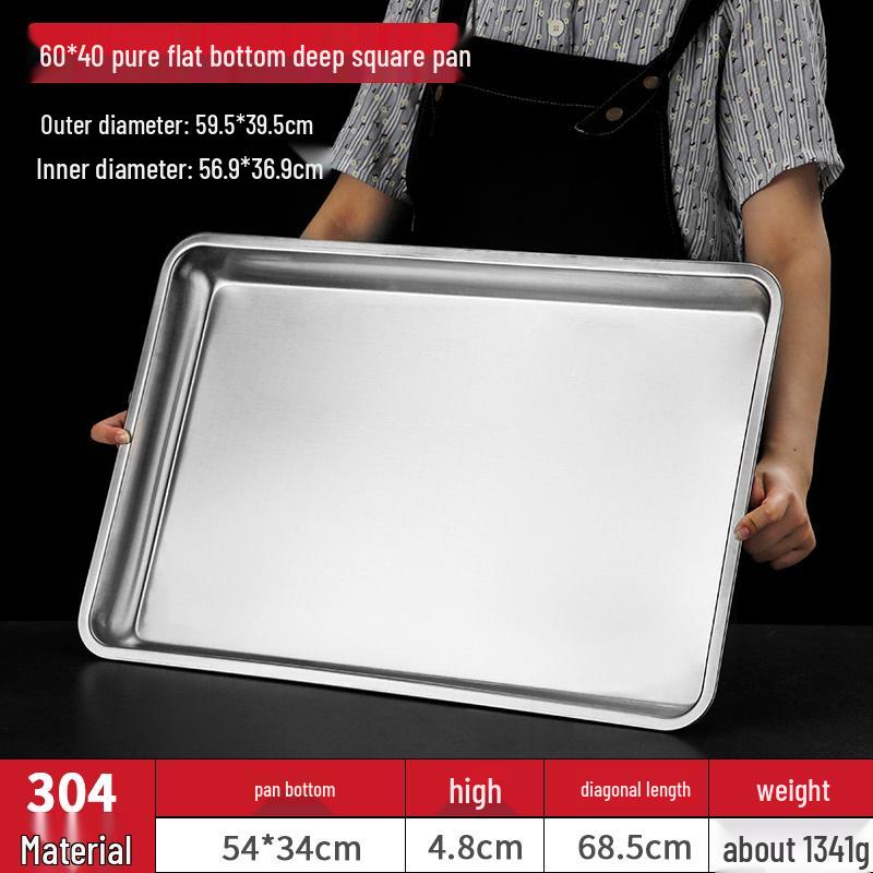 Food Grade Stainless Steel Rectangular Tray for Tiramisu or Cooked Foods