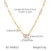 European Style Stainless Steel Necklace with Water Drop Zirconia - High-End Luxury, Colorfast Titanium Steel Accessories for Women