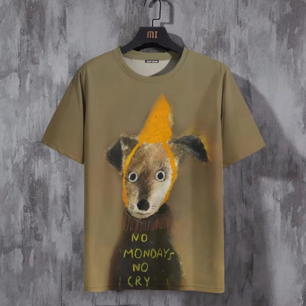 

Мужская футболка с 3D-принтом в виде мультяшных животных, повседневная, Harajuku Y2k, с коротким рукавом, с круглым вырезом, футболка, топы, свободная одежда XL