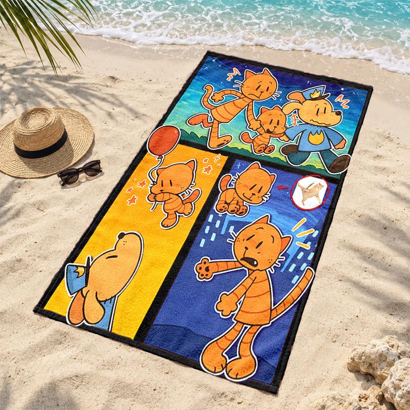 Dog Man Microfiber Beach Towel Quick Dry Sand Free Lightweight Beach Towels for Travel Swimming Camping
