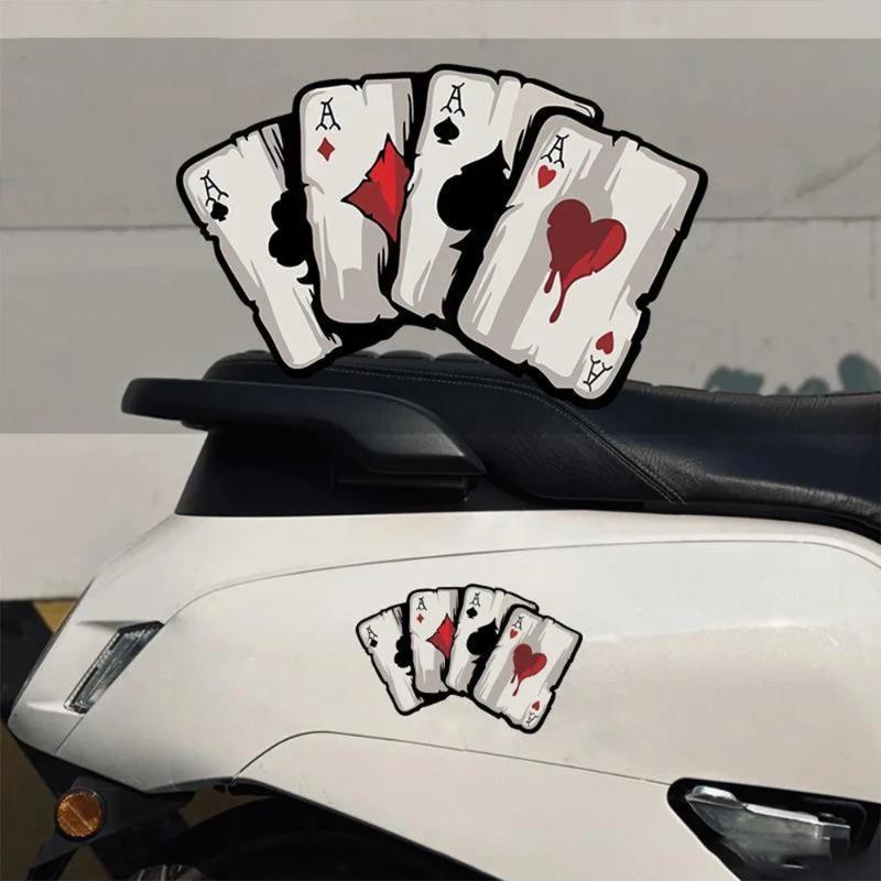 Cool Playing Card Decals Waterproof Car Motorcycle Body Scratch Cover Decorative Stickers