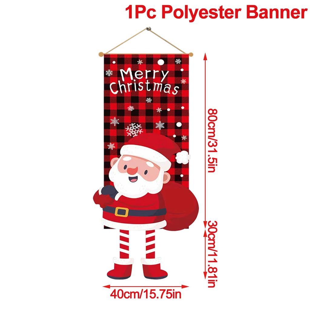 Christmas Santa Claus Hanging Flag Navidad Natal Noel Tree Door Banner Christmas Decorations For Home 2025 Happy New Year 2026