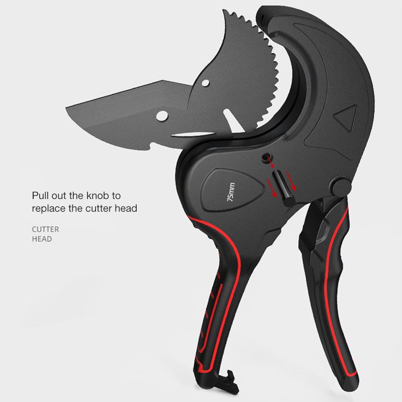 

32-75MM Tube Scissors SK5 Material With Treatment Ratchet PVC/PE/VE Hose Cutting Manual Working Home Hand Tools Set Pipe Cutter