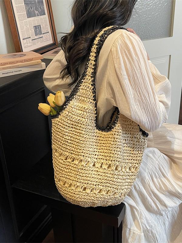 Spring 2026 Woven Beach Tote - Crossbody & Shoulder Handbag