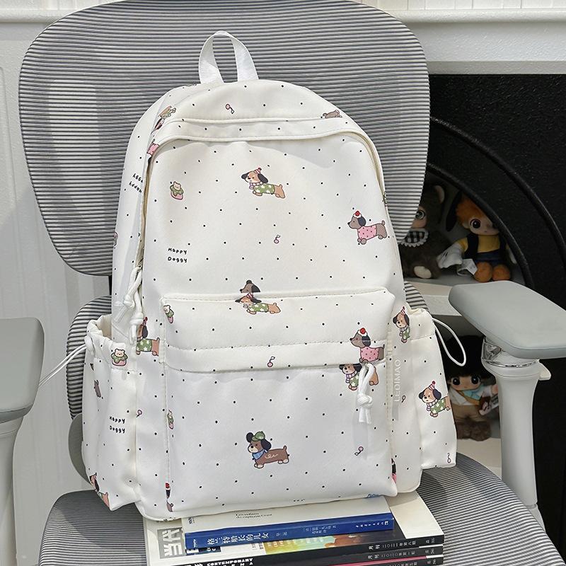 Schoolbag Cute Cartoon Dog Schoolbag Girls Junior High School Sweet Girl High Value Lightweight Backpack Casual Versatile Student Backpack Female
