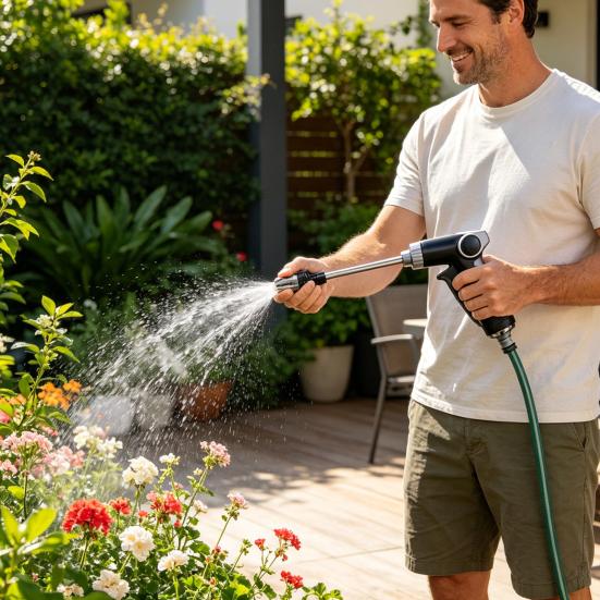 High Pressure Washer Car Wash Spray Wand with Brass Connector 2-in-1 Jet & Spray Nozzle Outdoor Surface Cleaner Tool for Garden Watering Patio Fence